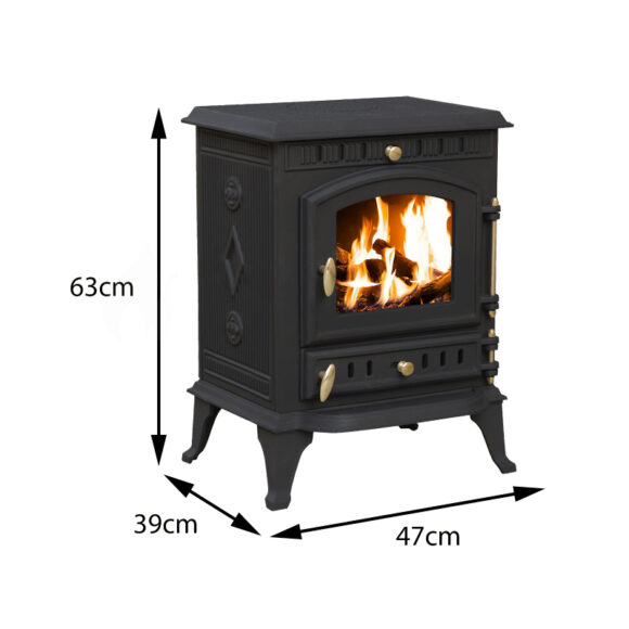 Palm living Royal Fire™ 8kW Cast Iron Wood and Charcoal Burning Stove 4